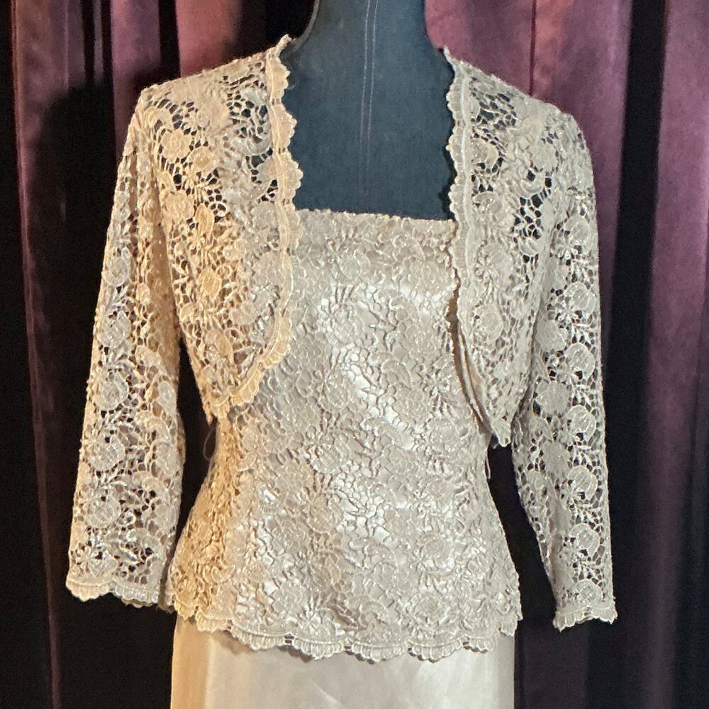 BEIGE LONG DRESS & JACKET
